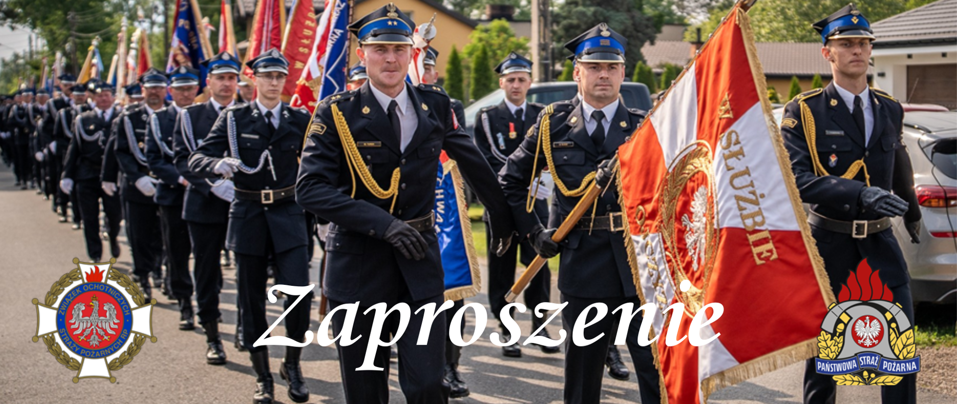 Zaproszenie na Powiatowe Obchody Dnia Strażaka 2026, Zdjęcie defilady.