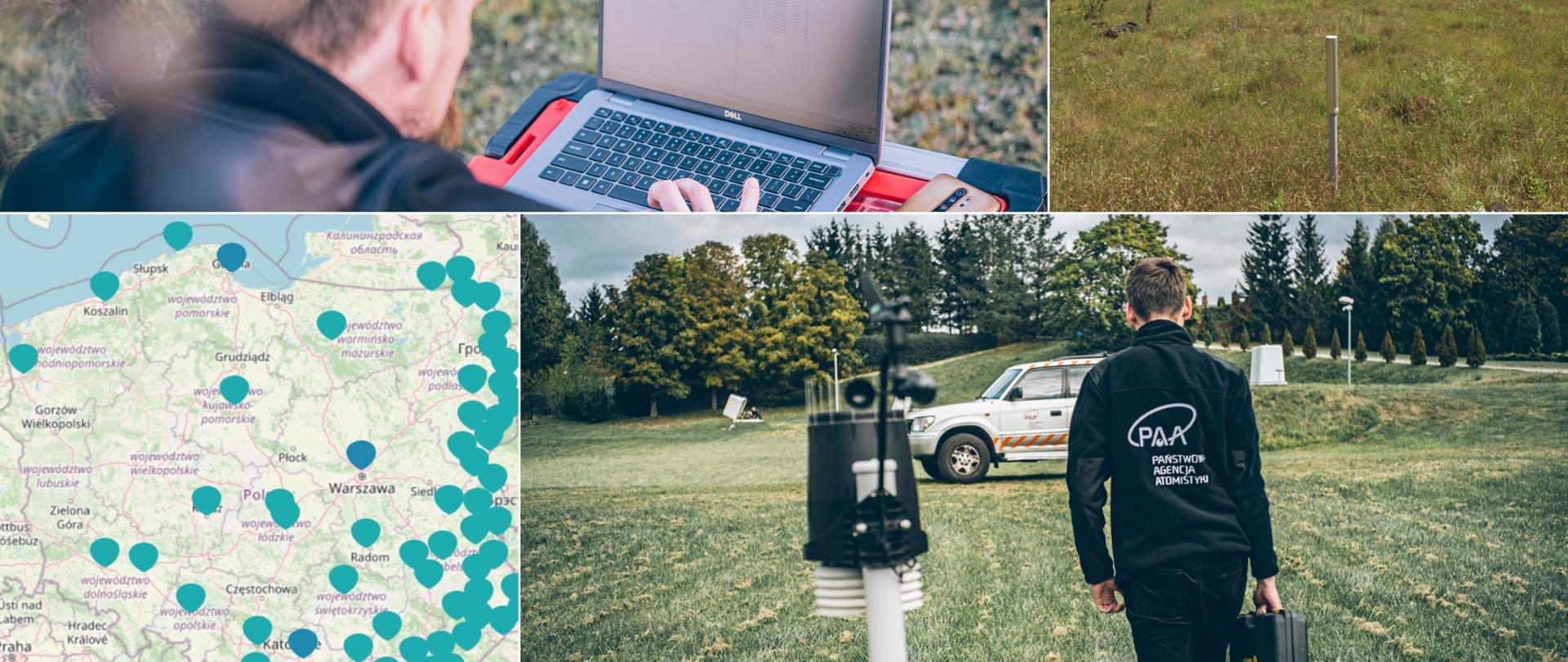 A collage of photos showing the stations