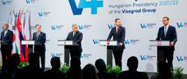 Konferencja prasowa premierów państw Grupy Wyszehradzkiej i prezydenta Korei.