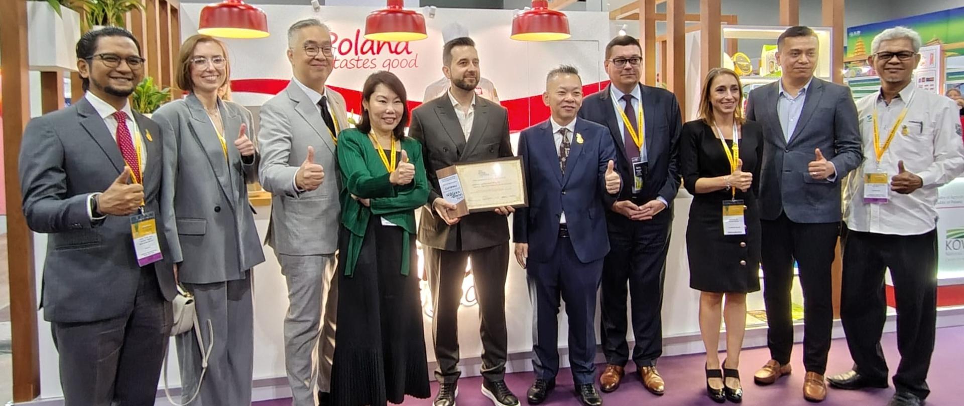 Polish national stand at the Food & Drinks Malaysia fair in Kuala Lumpur