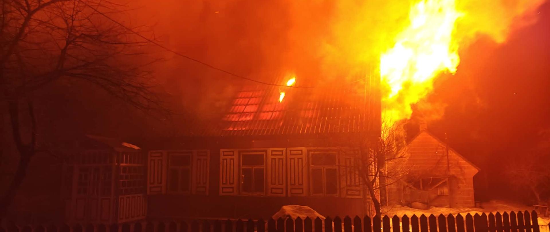 Pożar budynku mieszkalnego w miejscowości Żuki