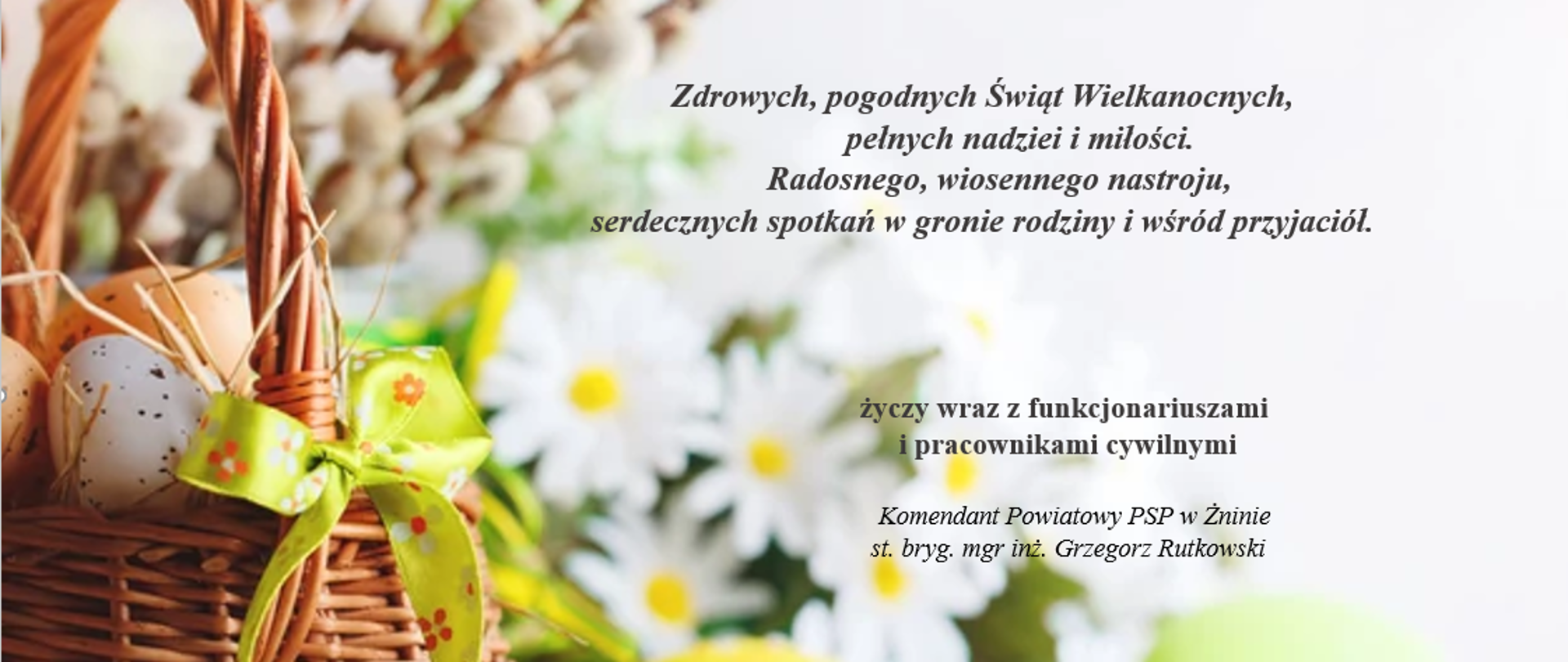 zdjęcie przedstawia kartę z życzeniami Wielkanocnymi 