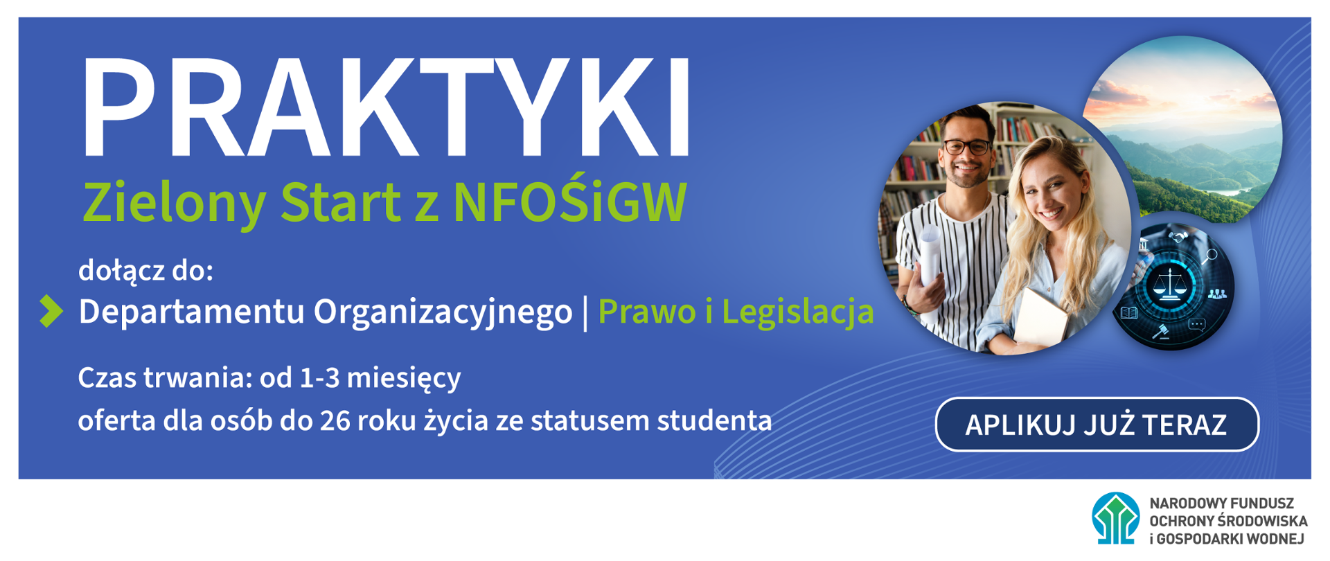 Grafika ilustracyjna. Praktyki Zielony start z NFOŚiGW