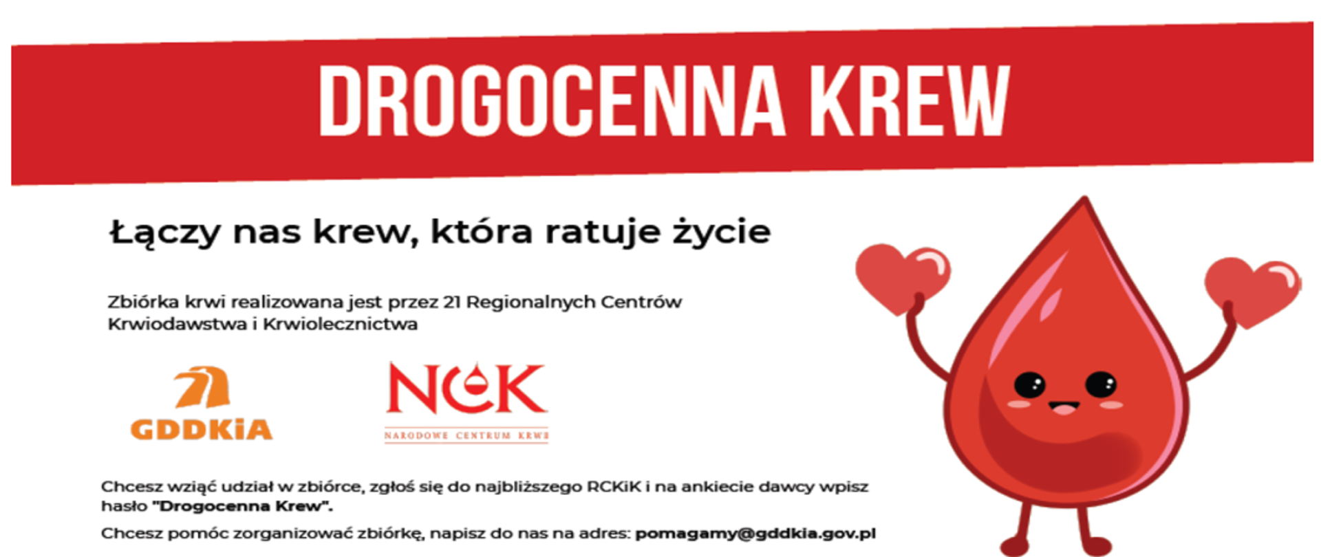 Plakat - informacja o akcji krwiodawstwa