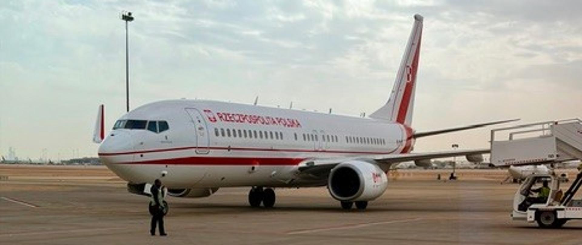 Government aircraft for the evacuation of Polish citizens at Riyadh airport.