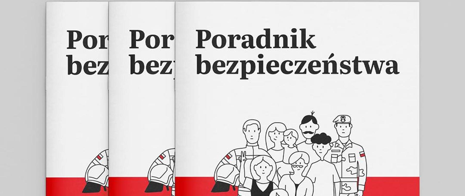 Grafika informacyjna z napisem ,,Poradnik Bezpieczeństwa''