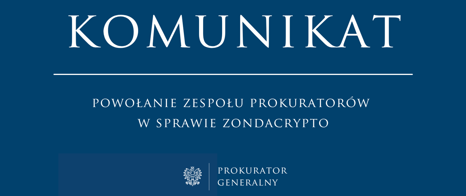 Powołanie zespołu prokuratorów w sprawie ZondaCrypto