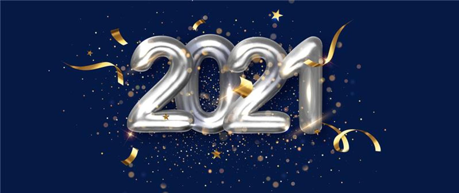 Grafika z liczbą 2021