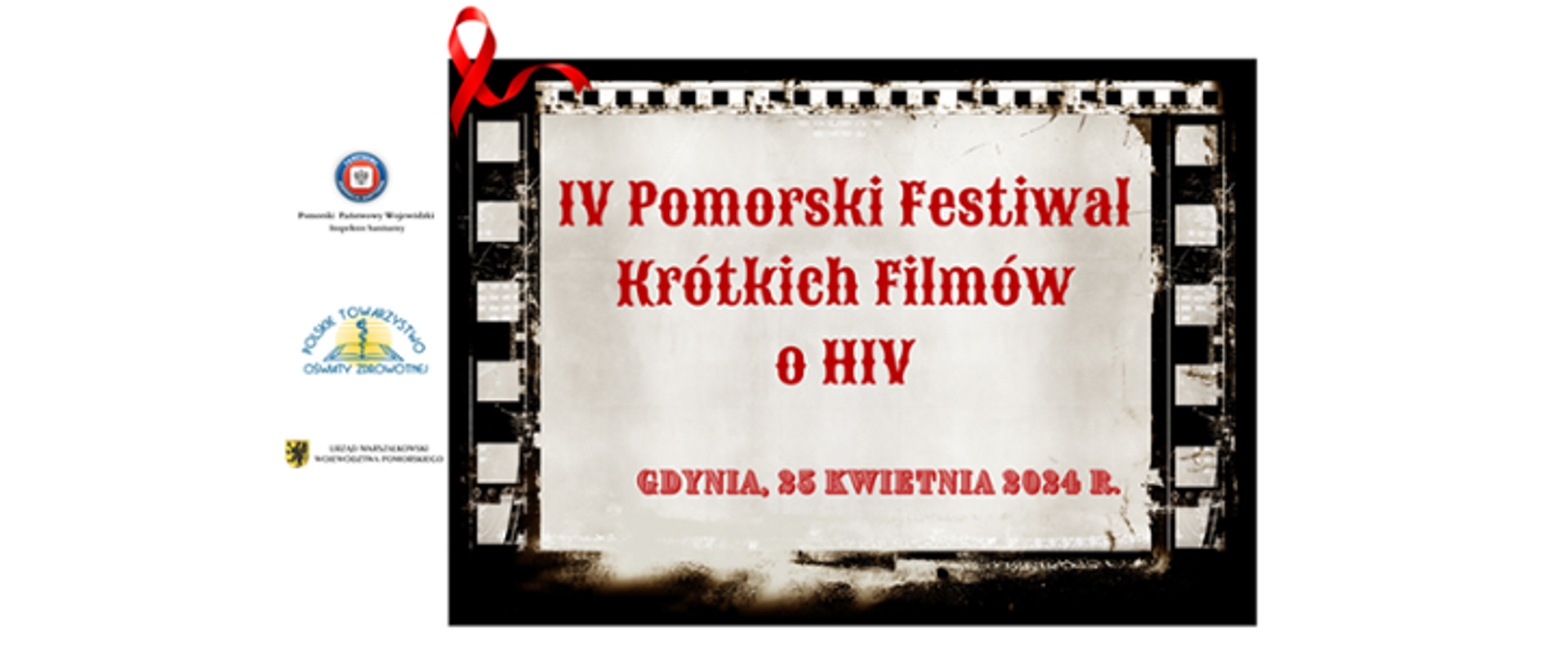 Kadr z kliszy filmowej z nazwą i datą festiwalu.