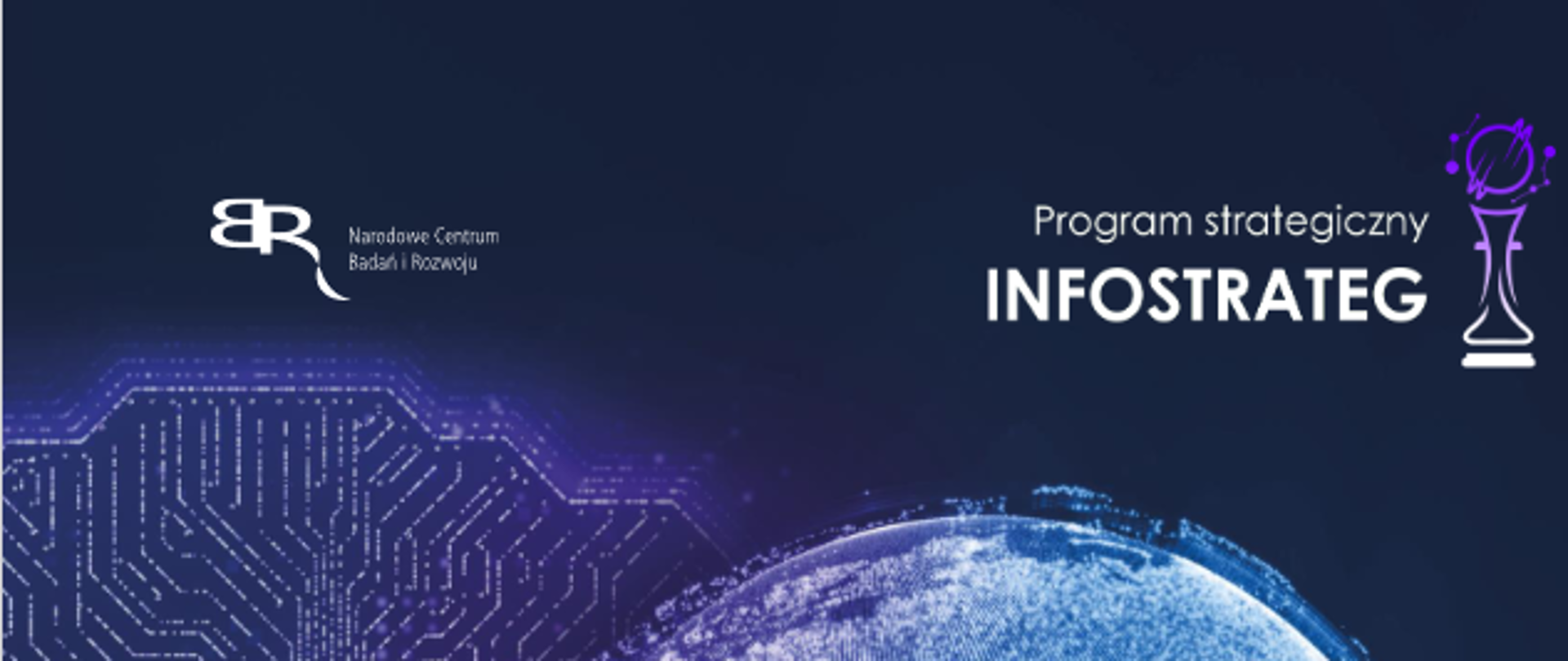 rysunek przedstawia plakat dotyczący programu INFOSTRATEG organizowanego przez NCBiR