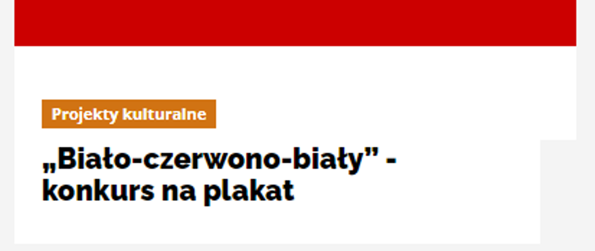 Ministerstwo Spraw Zagranicznych wspólnie z Ministerstwem Kultury i Dziedzictwa Narodowego oraz Narodowym Centrum Kultury organizuje międzynarodowy konkurs na plakat pod tytułem „Biało-czerwono-biały” 