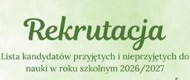 Zielony napis na jasno zielonym tle 