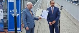 Prezydent Krakowa Jacek Majchrowski w trakcie konferencji prasowej dotyczącej uruchomienia Krakowskiego Szybkiego Tramwaju z Krowodrzy Górki do Górki Narodowej
