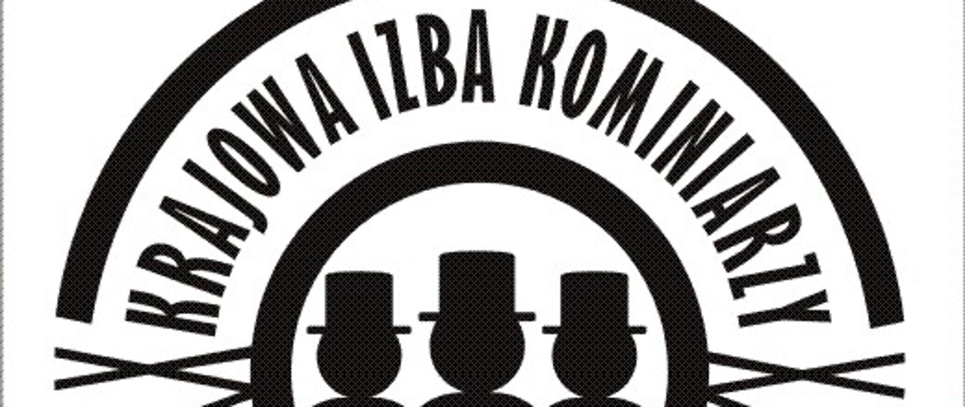 Logo Krajowej izby kominiarzy - trzech kominiarzy wpisanych w okrąg i napis krajowa izba kominiarzy
