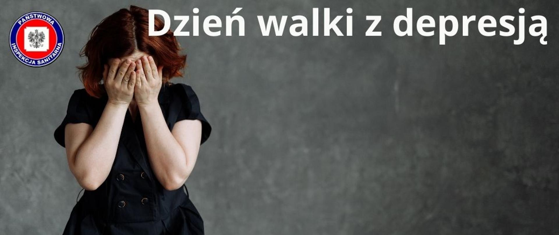 Dzień walki z depresją, kobieta zakrywająca twarz