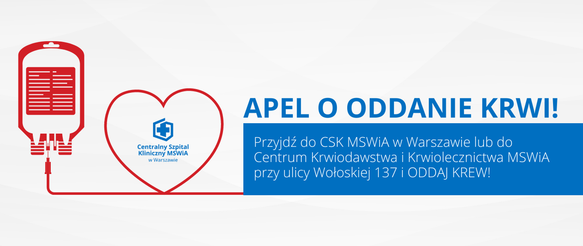 Apel o oddanie krwi MSWiA w Warszawie