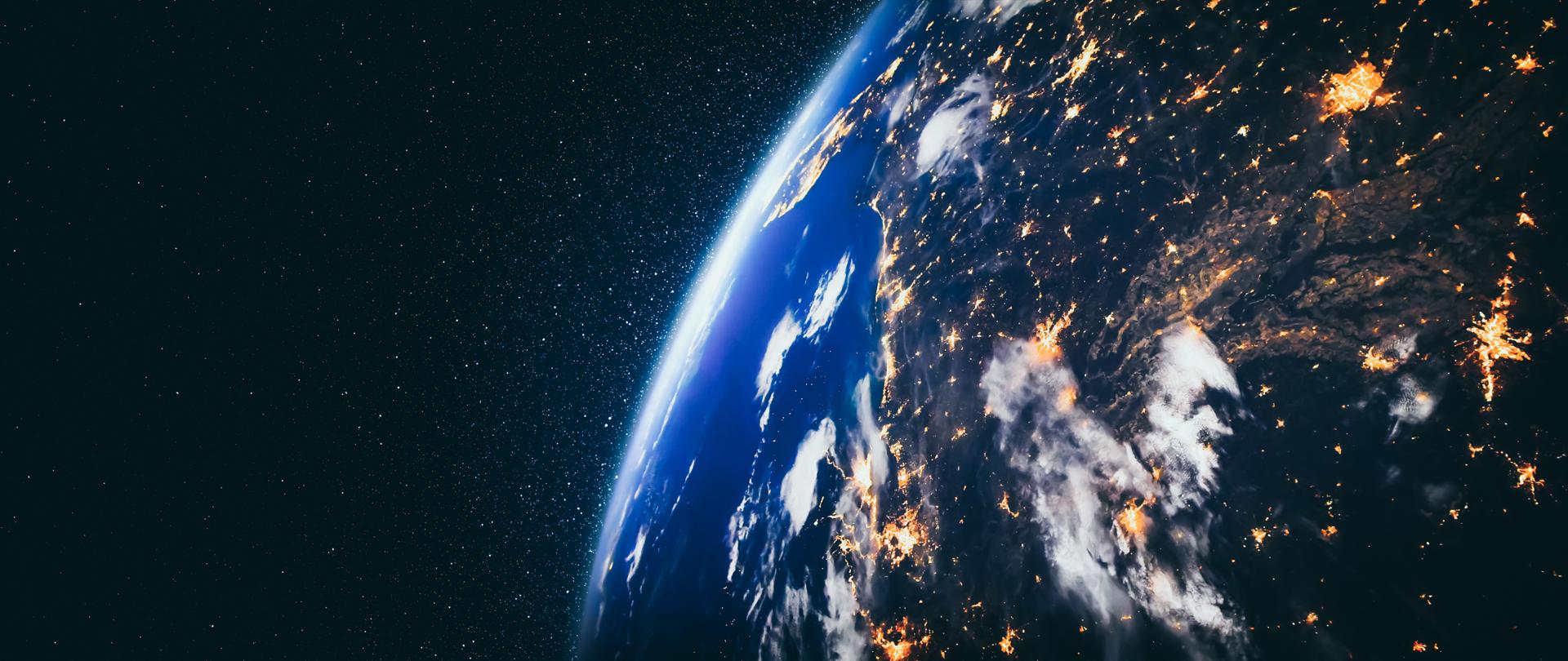 Planet earth globe view from space showing realistic earth surface and world map as in outer space point of view . Elements of this image furnished by NASA planet earth from space photos.