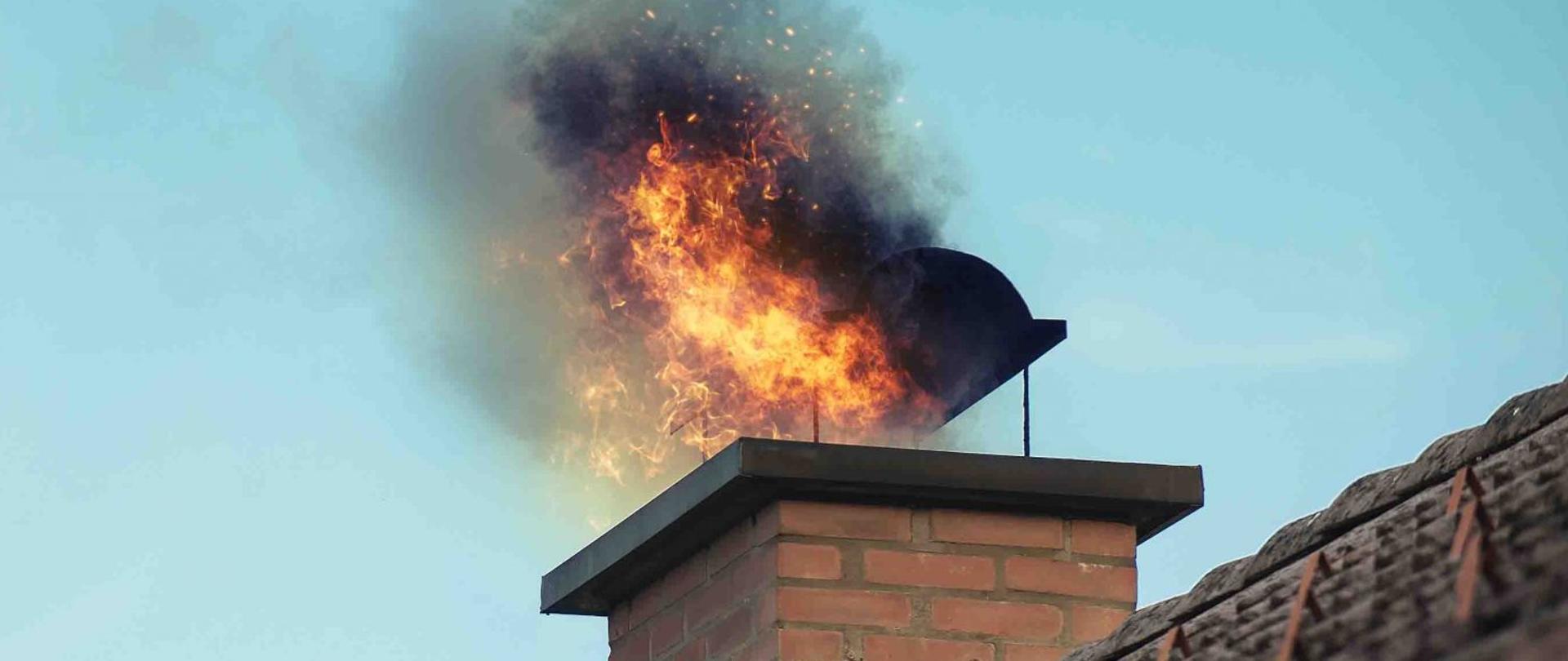 Pożar przewodu kominowego dymowego