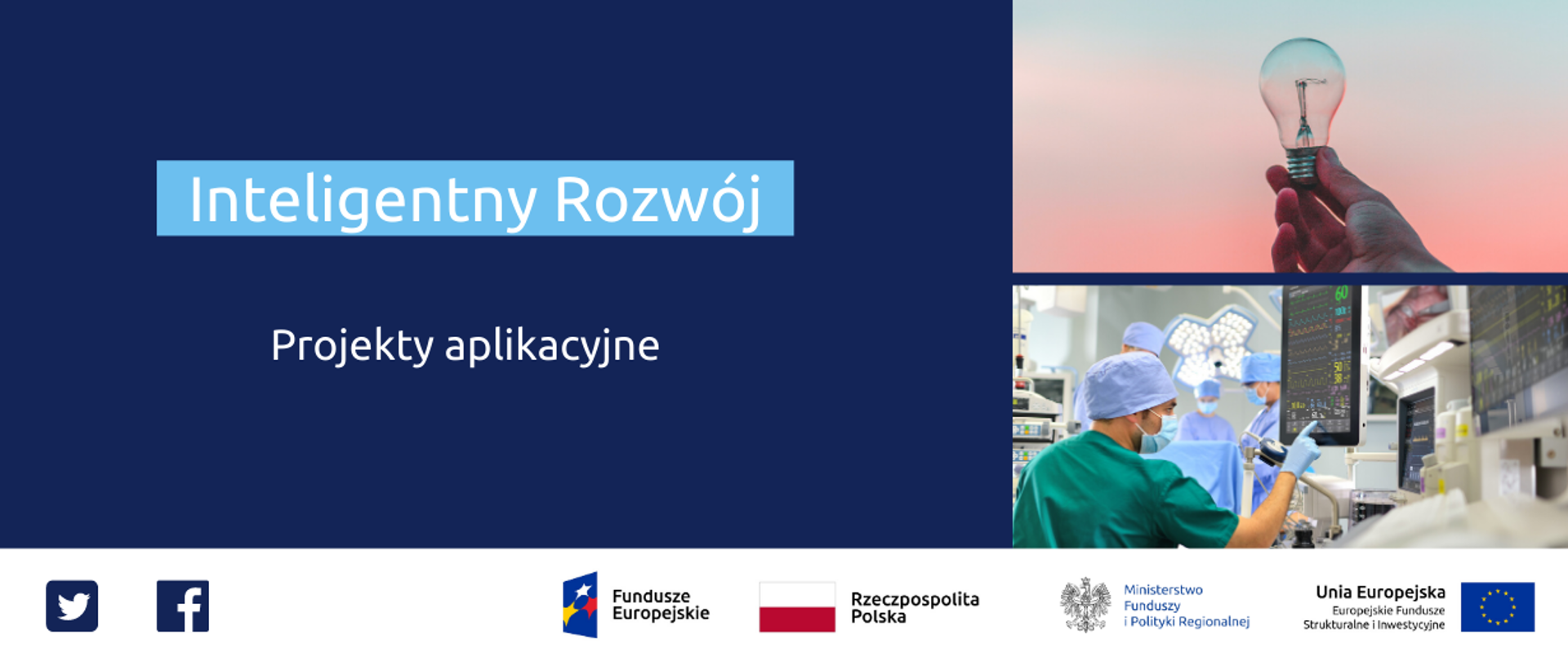 infografika przedstawia tytuł projektu i zdjęcia żarówki i naukowców podczas wykonywania badań