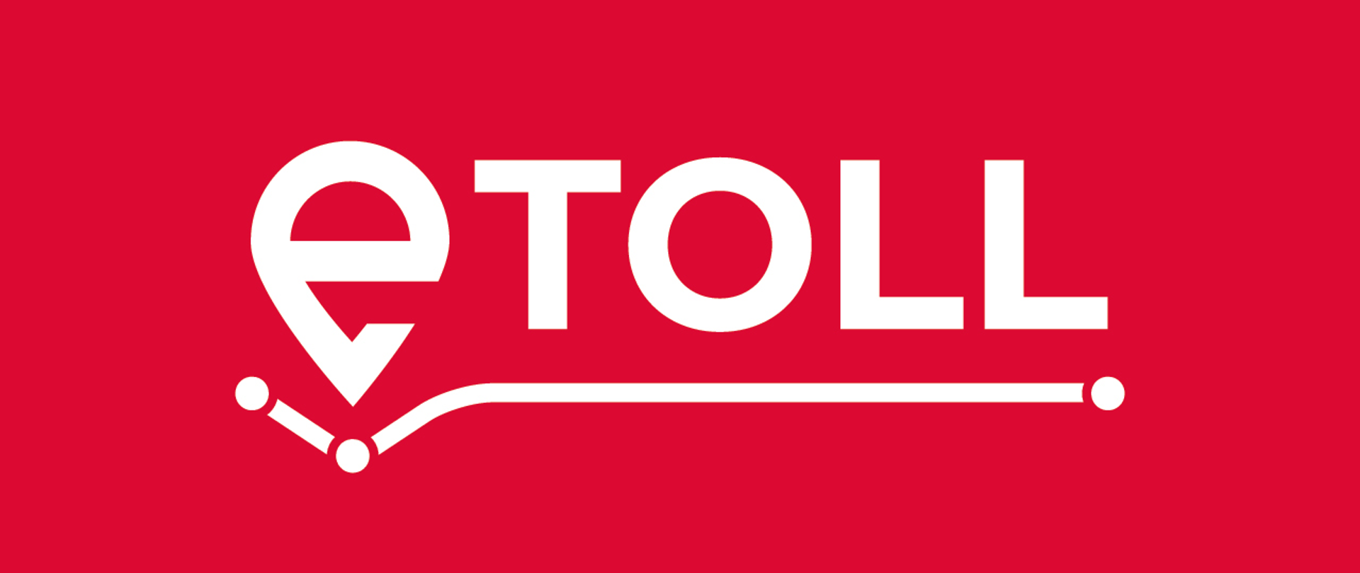 Biały napis "e-toll" na czerwonym tle