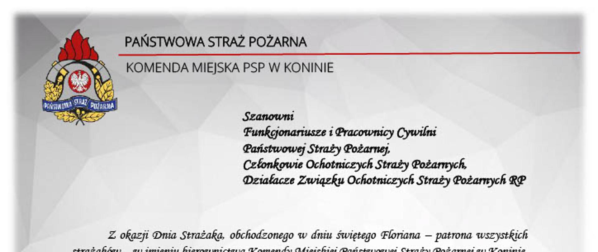 Życzenia z okazji Dnia Strażaka