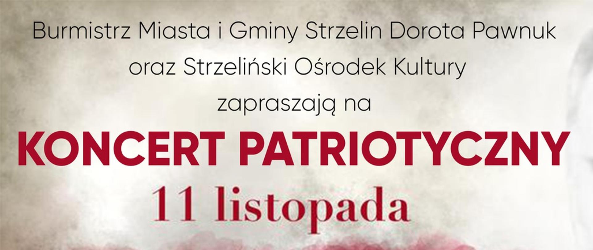 Na plakacie znajdują się informacje dotyczące wydarzenia. Tło utrzymane jest w biało-czerwonych barwach. W dolnej części plakatu umieszczone zostały fotografie przedstawiające chór i zespół PSM I stopnia w strzelinie a także orkiestrę wojskową. W górnej prawej części znajduje się zdjęcie Józefa Piłsudskiego.