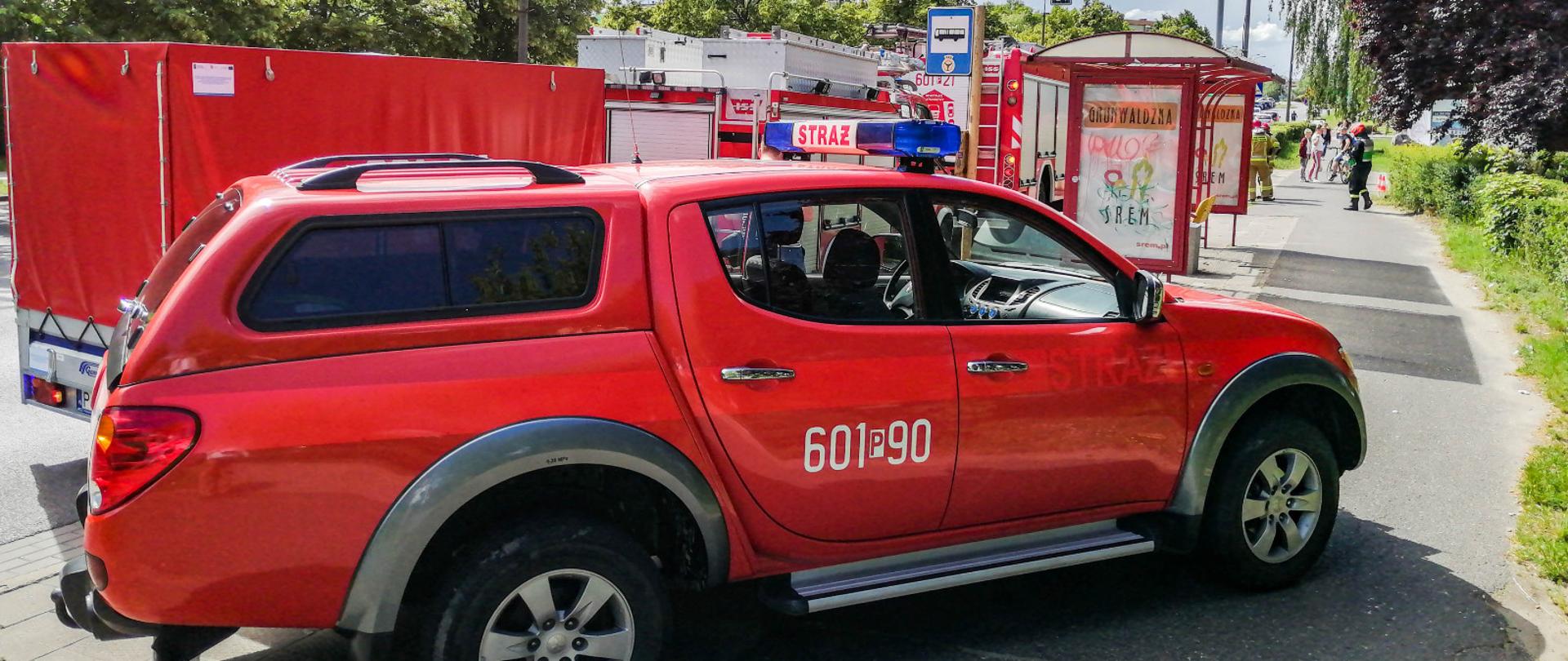 Na zdjęciu samochód operacyjny podczas działań 