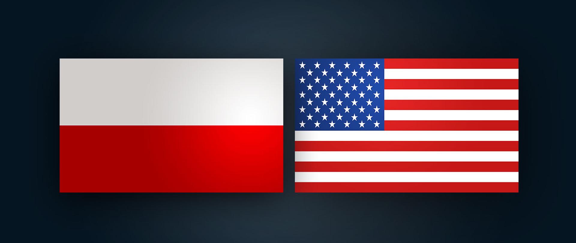 Flaga PL i USA