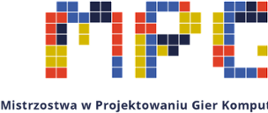 Kolorowy logotyp programu Mistrzostwa w Projektowaniu Gier Komputerowych.