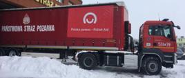 Tir pod Komenda w Słupcy który przywiózł płyny dezynfekcyjne