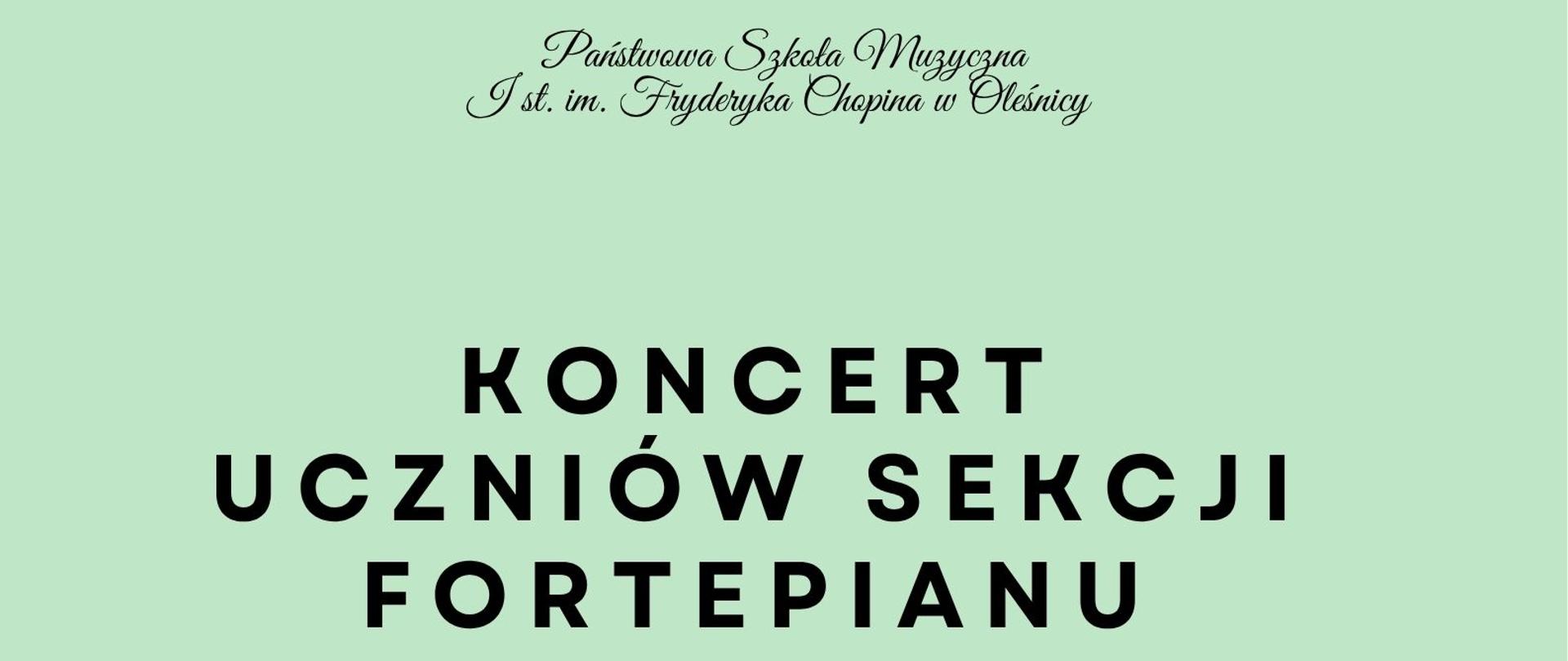 koncert sekcji fortepianu