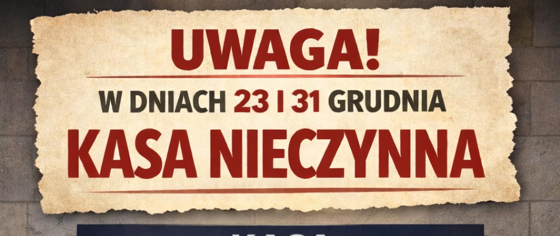 Kasa nieczynna obrazek