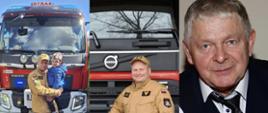 Grafika podzielona jest na trzy części. Z lewej strony widoczny jest strażak Mateusz Karolczak z dzieckiem na rękach na tle samochodu pożarniczego. W środkowej części też na tła samochodu pożarniczego znajduje się strażak Piotr Karolczak, natomiast po lewej stronie jest zdjęcie uratowanego mężczyzny.