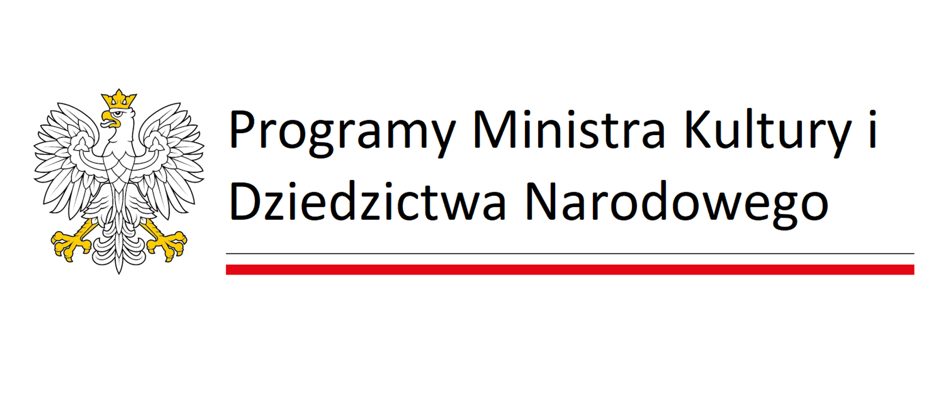 Zdjęcie, na białym, po lewej godło na środku opis : Programy MKiDN