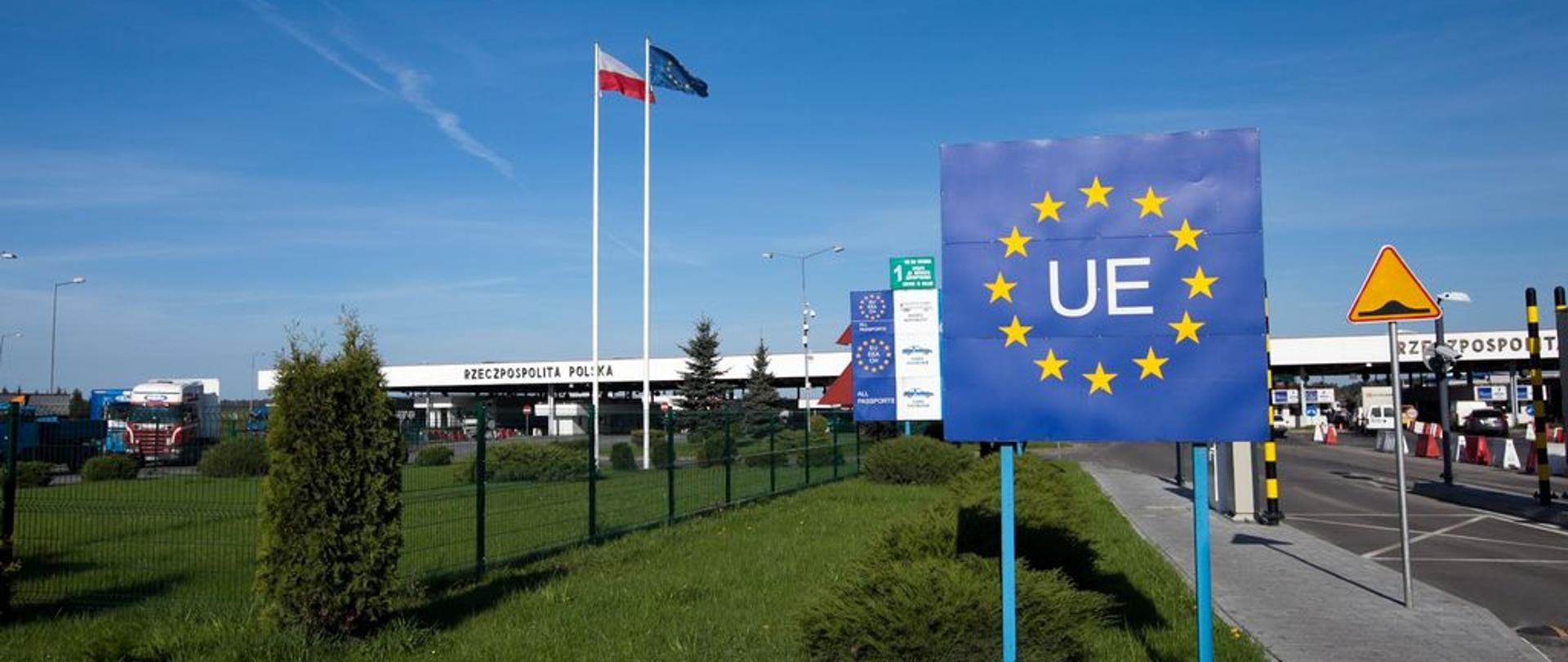 Przejście graniczne, znak Unii Europejskiej