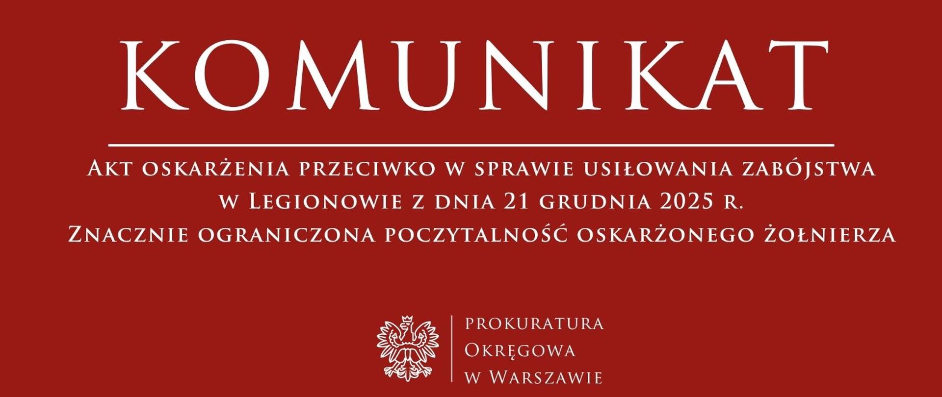 Komunikaty - Legionowo usiłowanie zabójstwa 