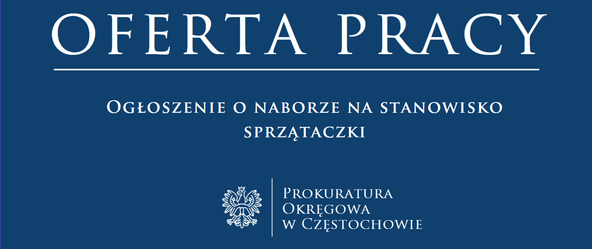 ogłoszenie o naborze na stanowisko sprzątaczki