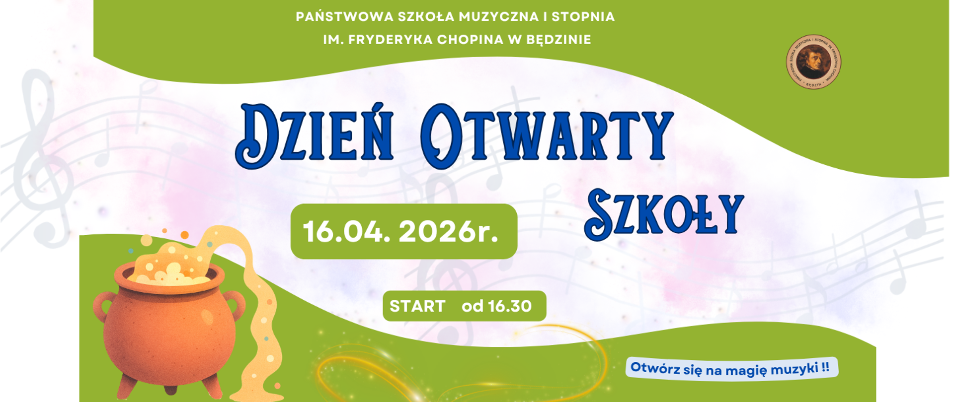 baner zielony dzień otwarty 16 kwietnia