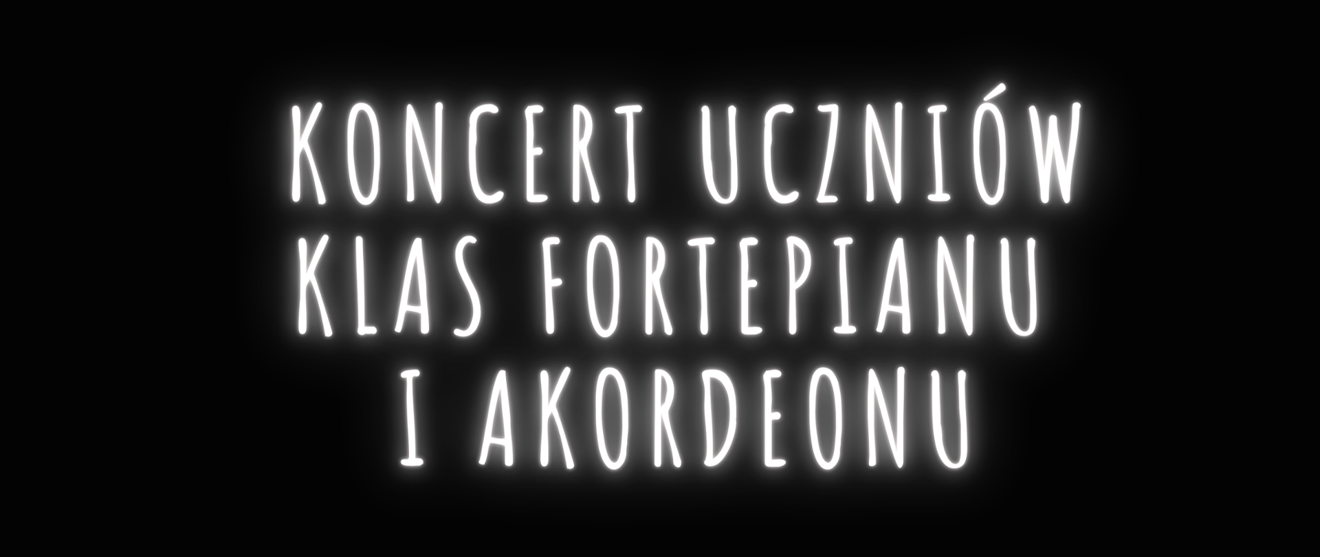 Na czarnym tle w lewym górnym roku logo szkoły, na dole zdjęcie klawiatury. Informacje dotyczące koncertu uczniów klasy fortepiany i akordeonu 14 listopada 2023 r. o godz. 16.30 w auli ZSM