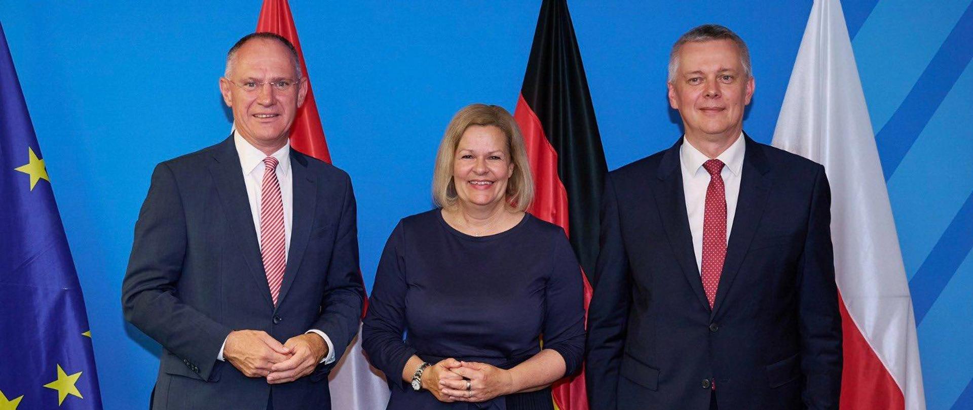 From the left: Gerhard Karner, Nancy Faeser and Tomasz Siemoniak