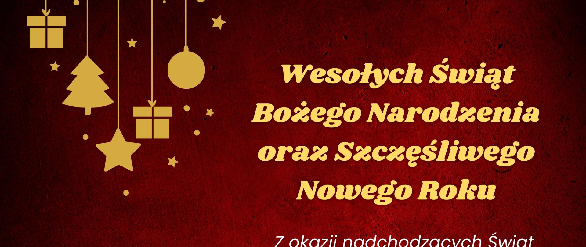 Plakat z życzeniami z okazji Świąt Bożego Narodzenia oraz Nowego Roku 2026