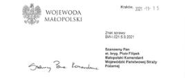 List Wojewody Małopolskiego z okazji Święta Niepodległości 