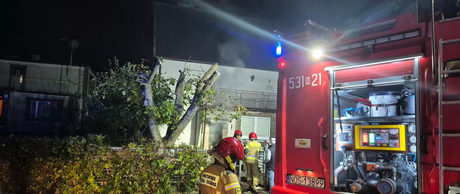 Pożar piwnicy w domku jednorodzinnym