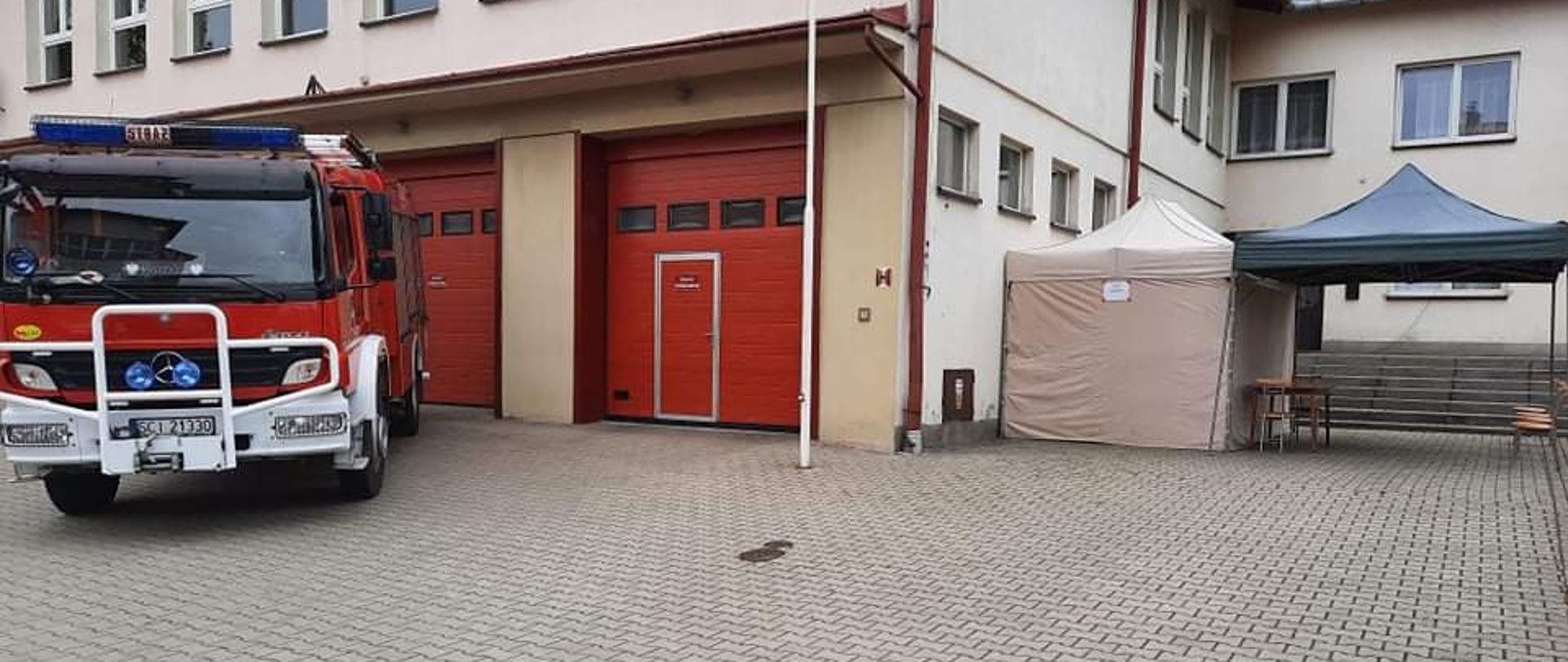 Tymczasowy punk szczepień przy OSP Goleszów