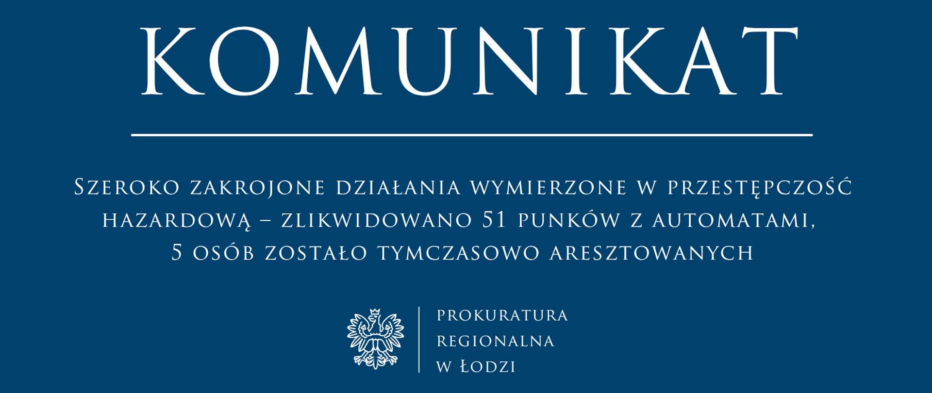 Komunikat Prokuratury Regionalnej w Łodzi 2026-10-08