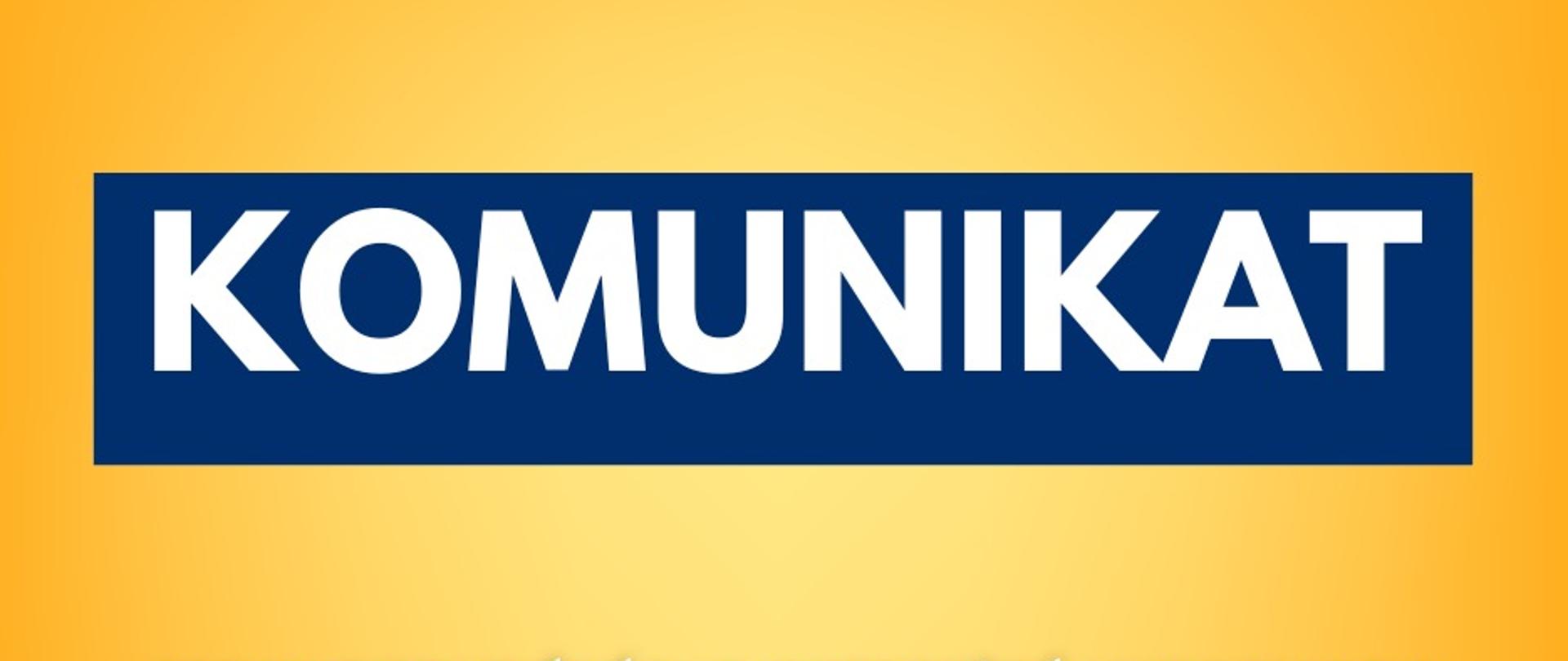 żółta plansza komunikatu