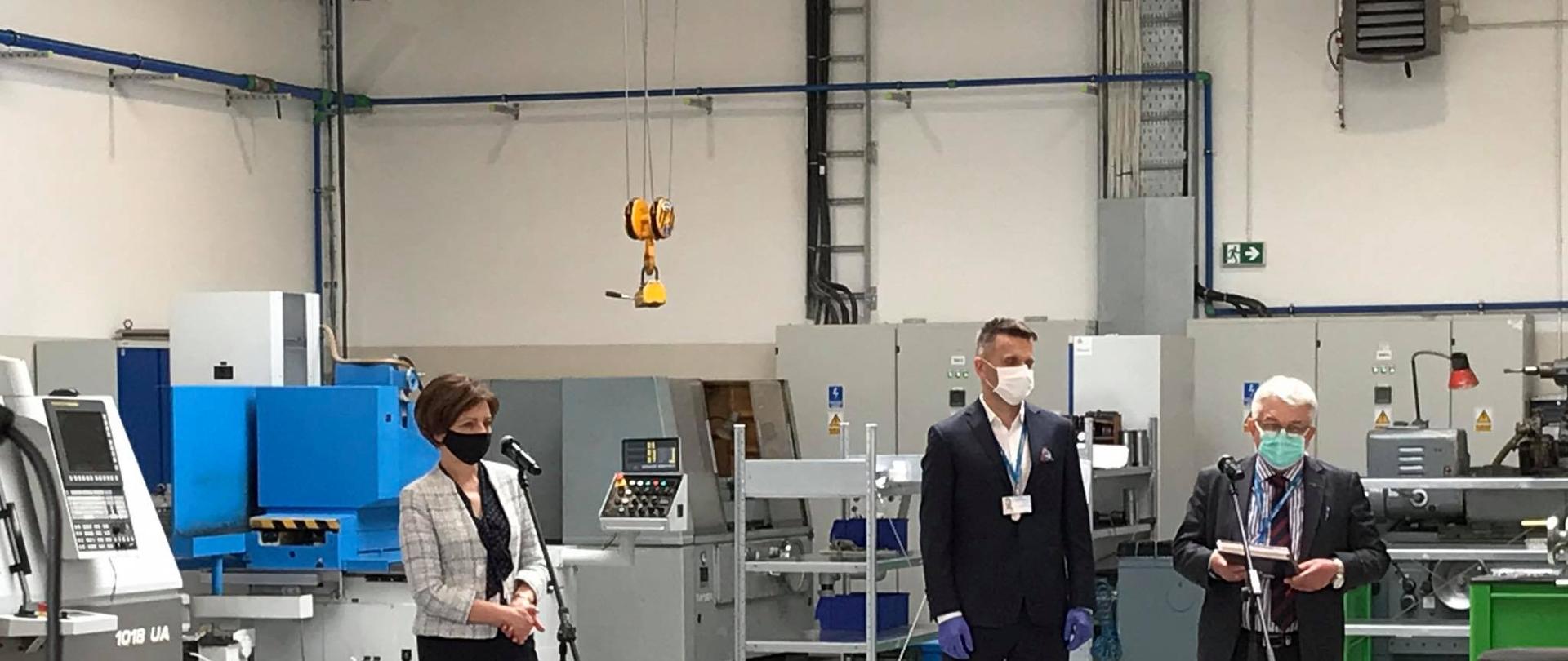 Na zdjęciu minister Marlena Maląg podczas konferencji prasowej w Łaskarzewie.