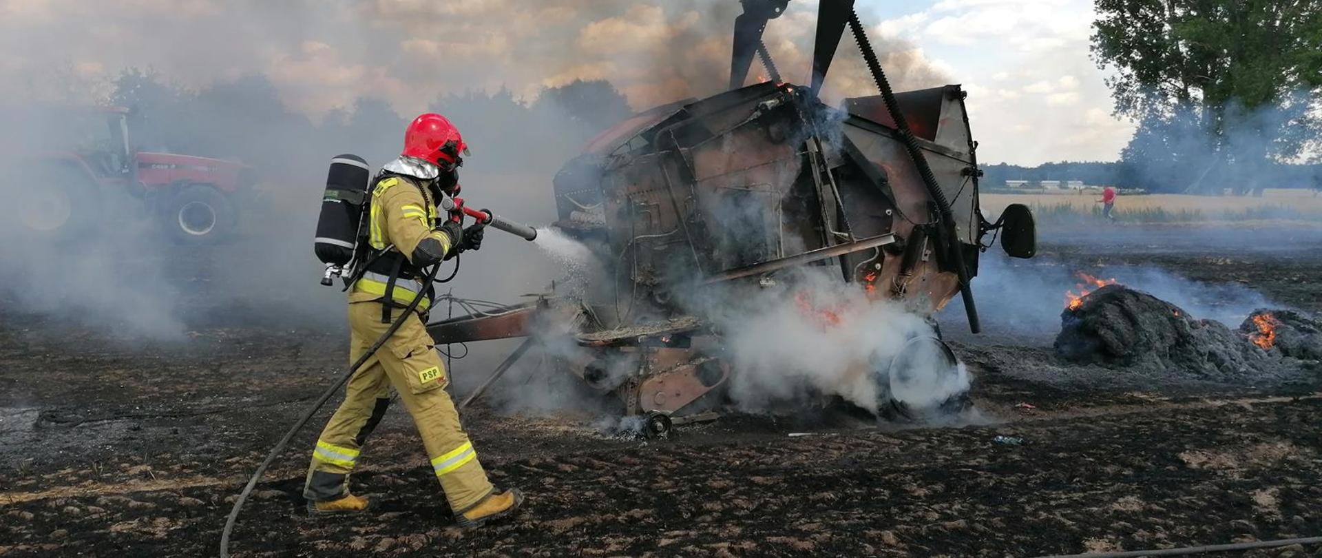 Pożar prasy rolującej 