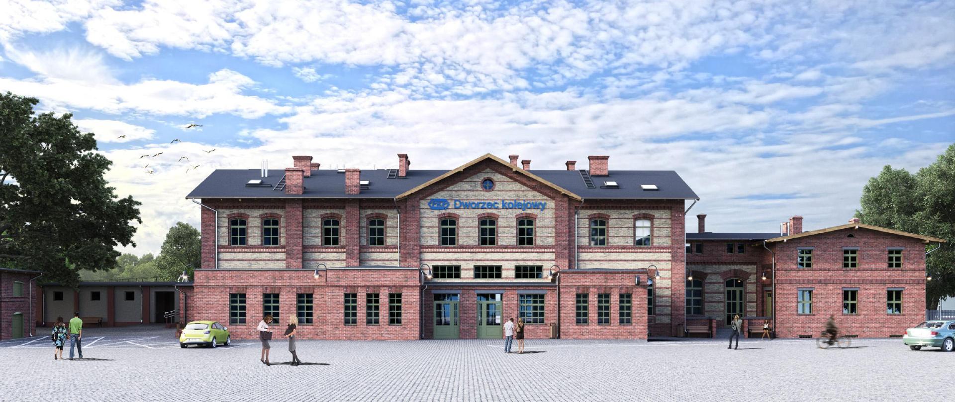 Wizualizacja dworca Świebodzin - od strony miasta