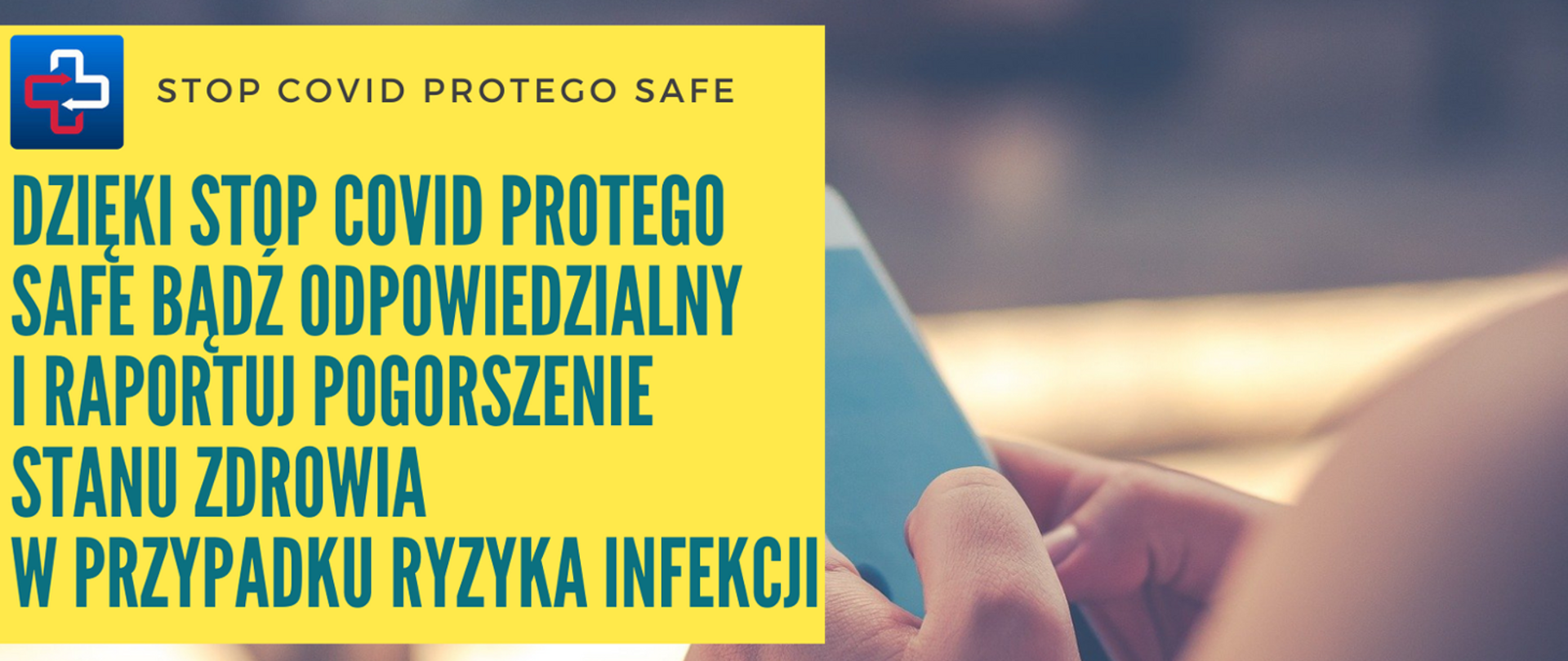 Baner z napisem Stop Covid 